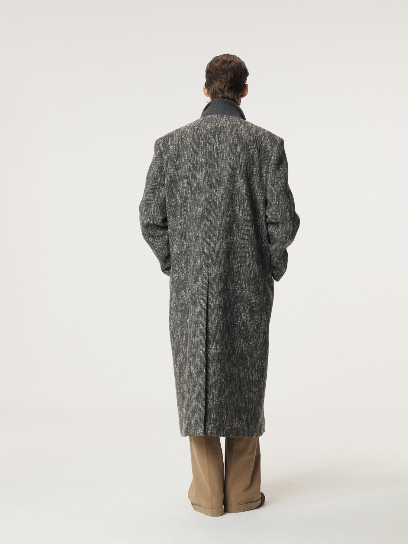 Recto - Herringbone Double Breasted Coat (Black) product image 4 | TRAB K-Fashion Australia