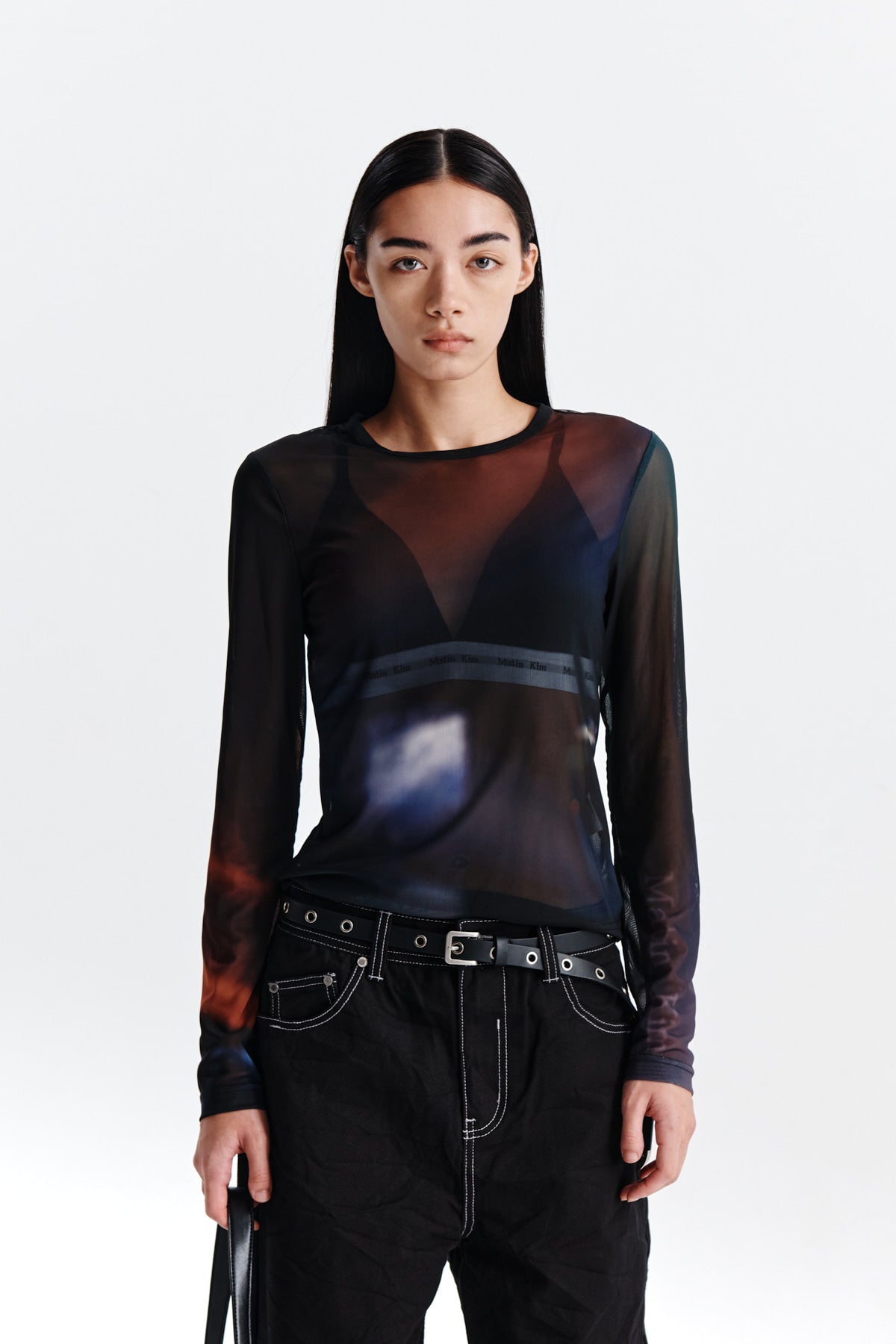 Matin Kim - [Pre-Order – Ships August 25] Flash Printed Mesh Top (Navy) product image 10 | TRAB K-Fashion Australia