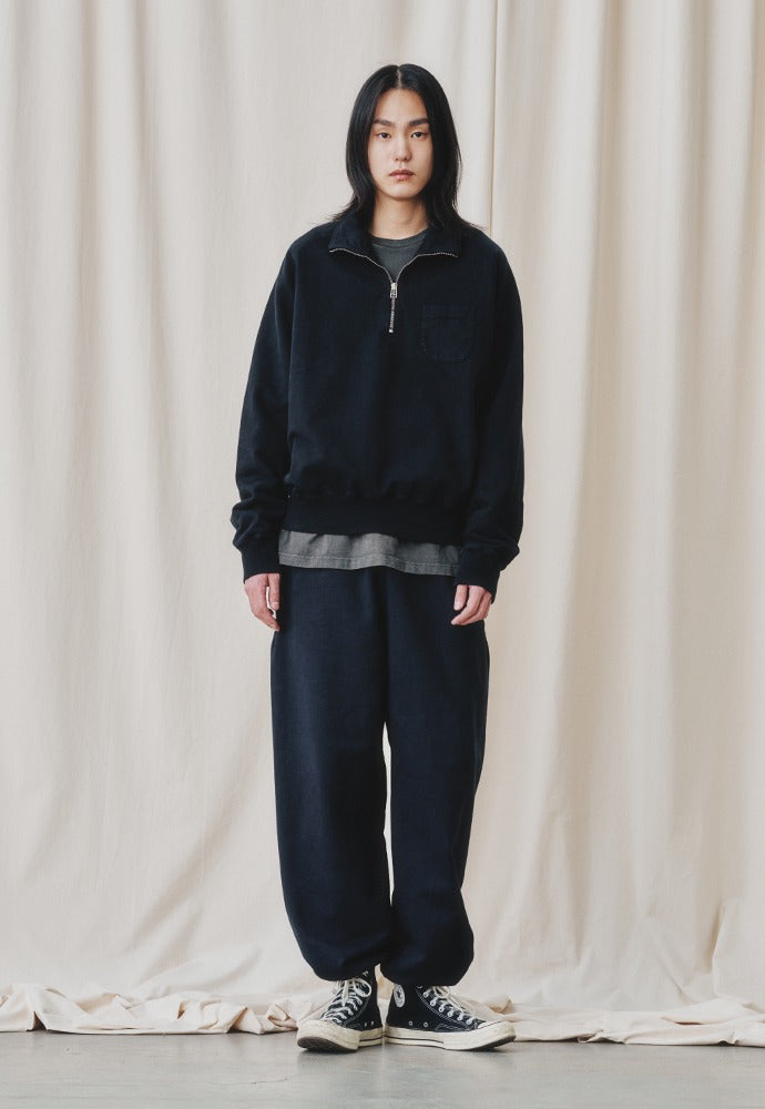 Art if acts - Garment Dyed Half Zipup Sweat (Black) product image 1 | TRAB K-Fashion Australia