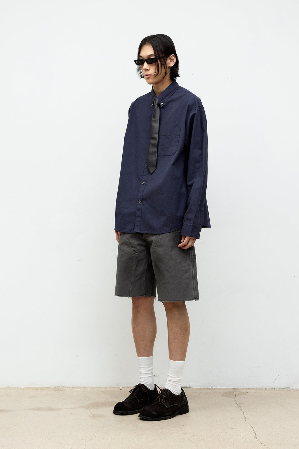 Coor - Buttondown Washed Oxford Shirt (Navy) product image 3 | TRAB K-Fashion Australia