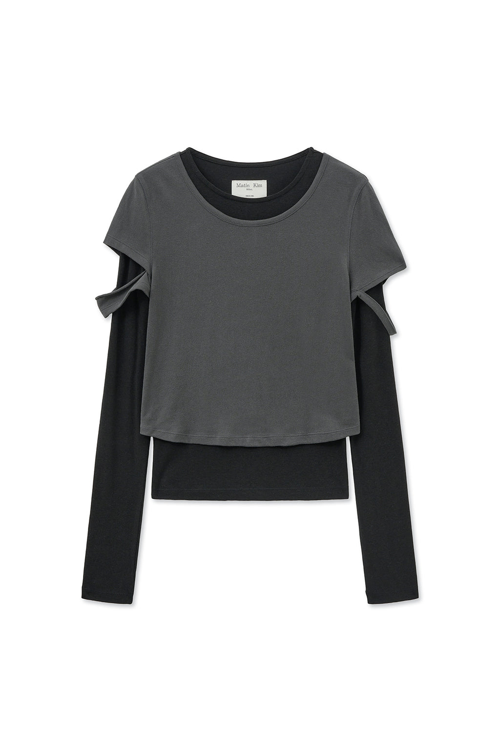 Matin Kim - Layered Point Slim Top (Charcoal) product image 1 | TRAB K-Fashion Australia