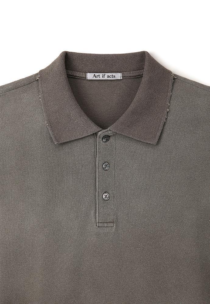 Art if acts - Damaged Pique Polo Shirt (Mud Brown) product image 8 | TRAB K-Fashion Australia