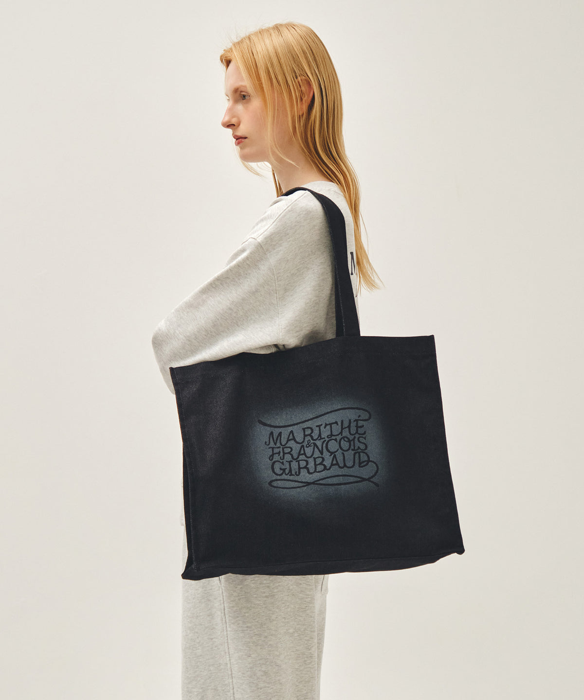 Marithe & Francois Girbaud - Drawing Classic Logo Denim Eco Bag (Dark Blue) product image 5 | TRAB K-Fashion Australia