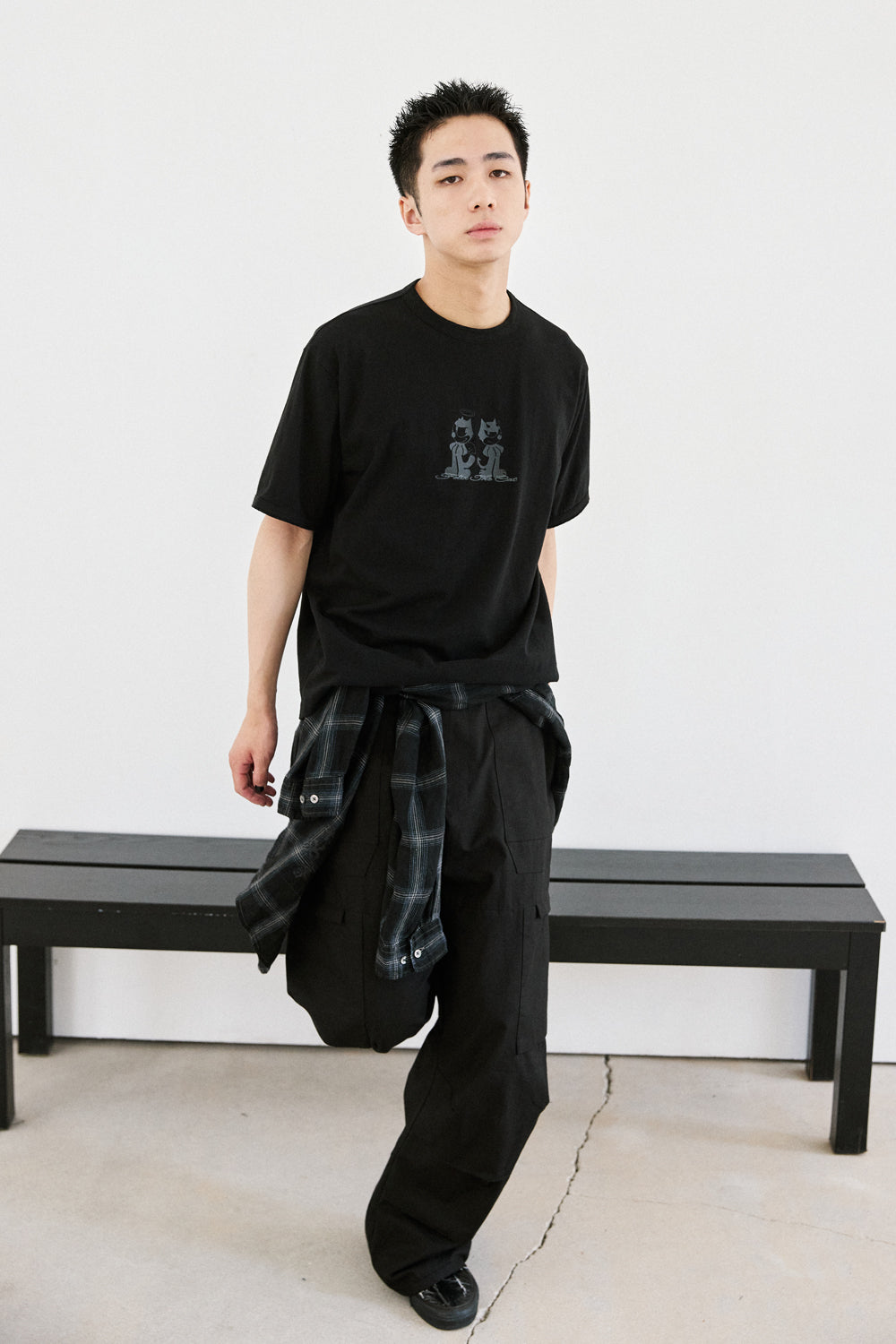 Hatchingroom - Devil & Angel Felix Ringer Tee (Black) product image 8 | TRAB K-Fashion Australia