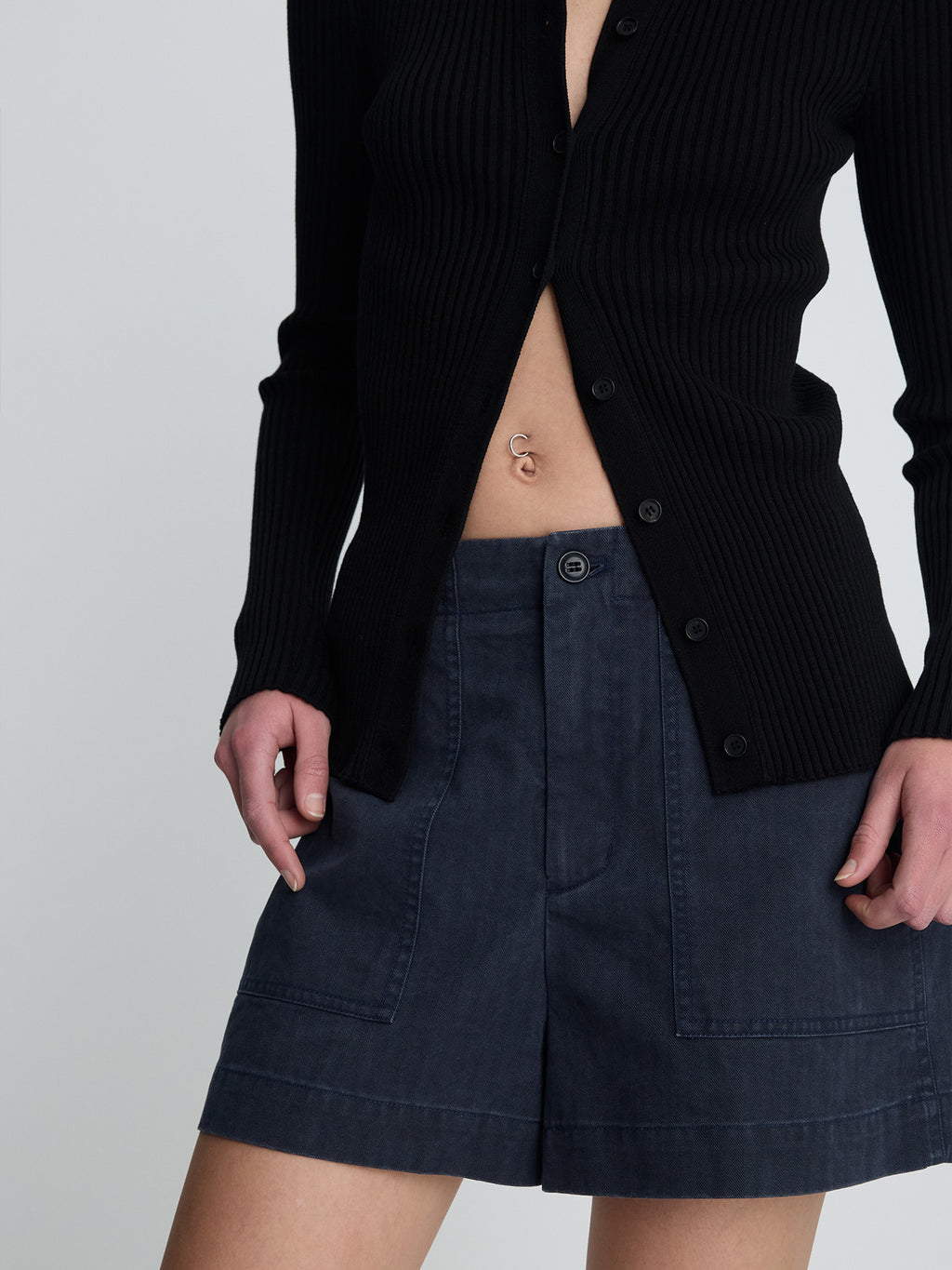 Tonywack - Garment Washed Hbt Fatigue  Shorts (Faded Navy) product image 6 | TRAB K-Fashion Australia