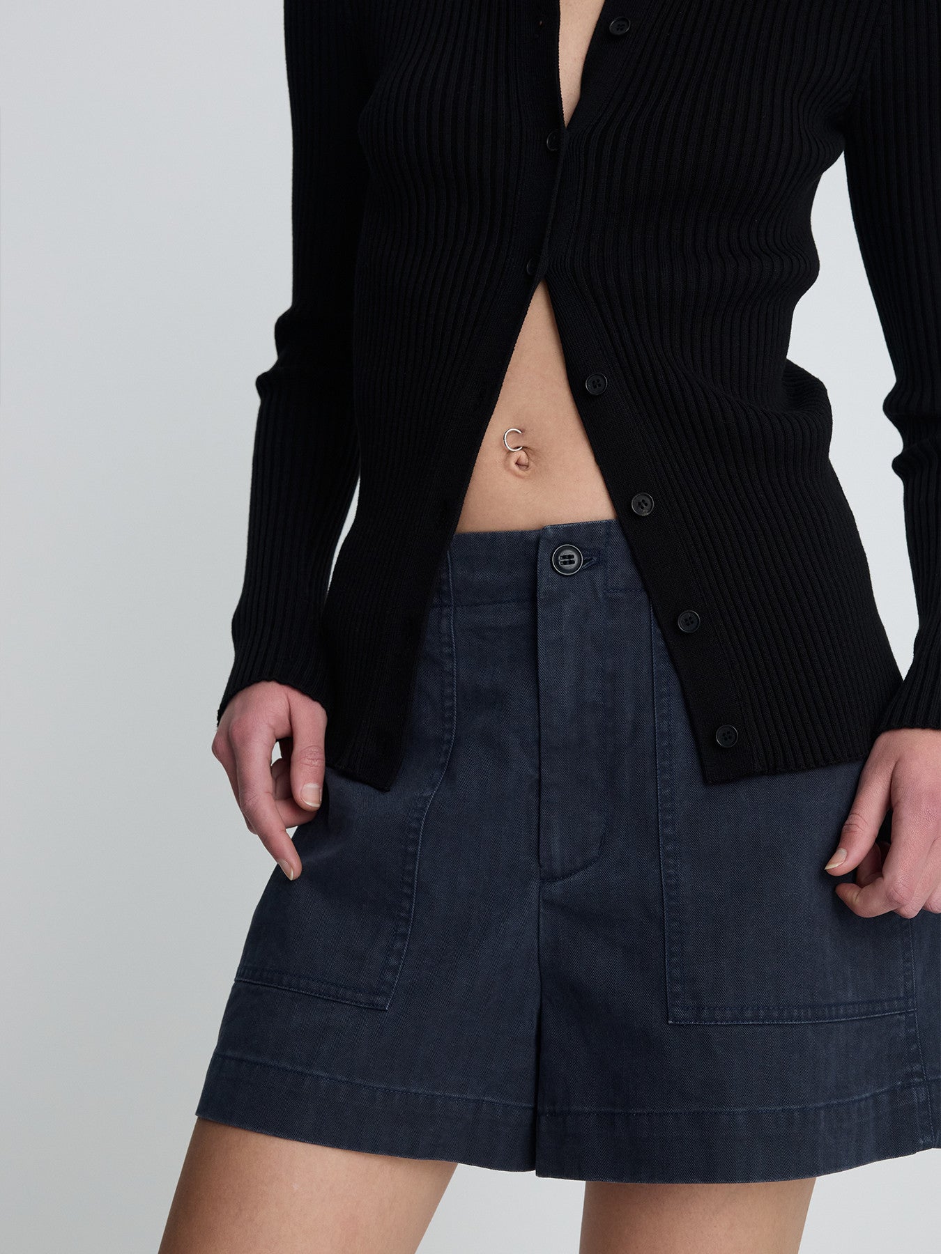 Tonywack - Garment Washed Hbt Fatigue  Shorts (Faded Navy) product image 6 | TRAB K-Fashion Australia