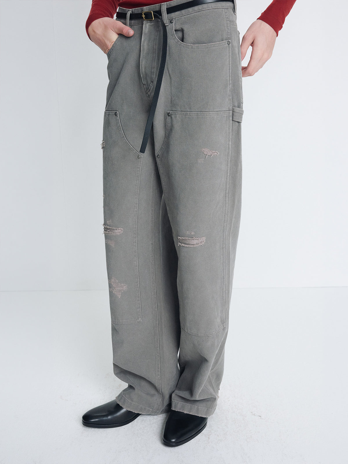 Tonywack - Grain Canvas Distressed Work Pants (Clay) product image 1 | TRAB K-Fashion Australia