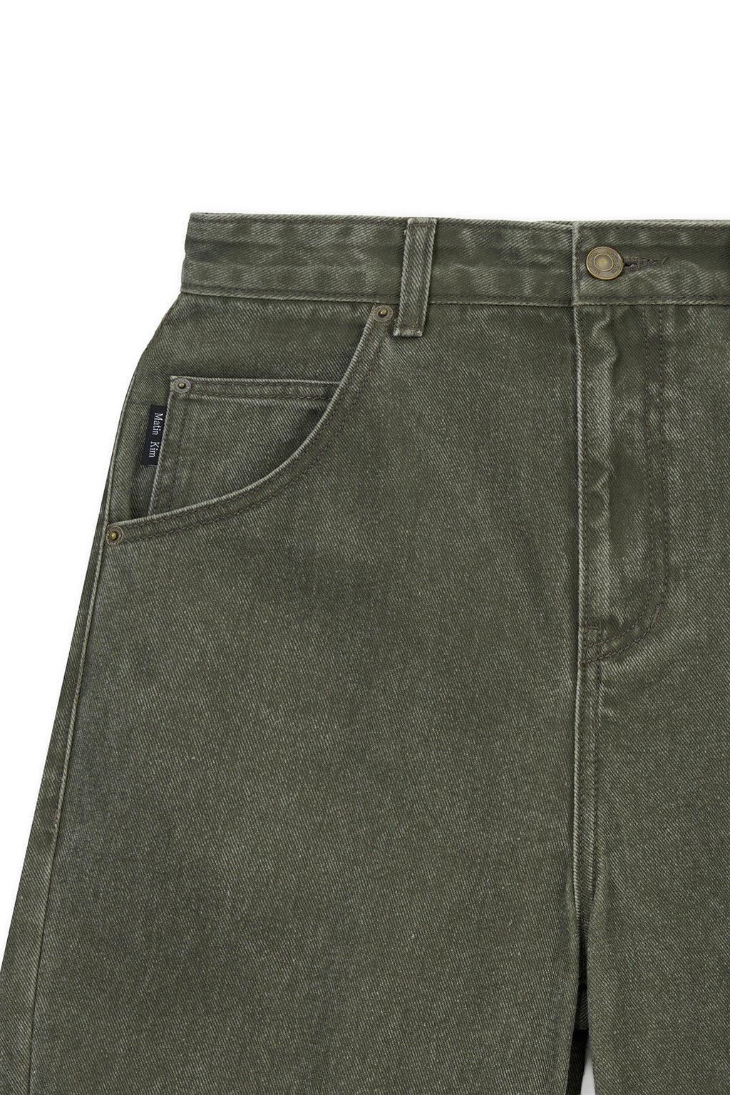 Matin Kim - Dart Point Denim Pants (Khaki) product image 3 | TRAB K-Fashion Australia