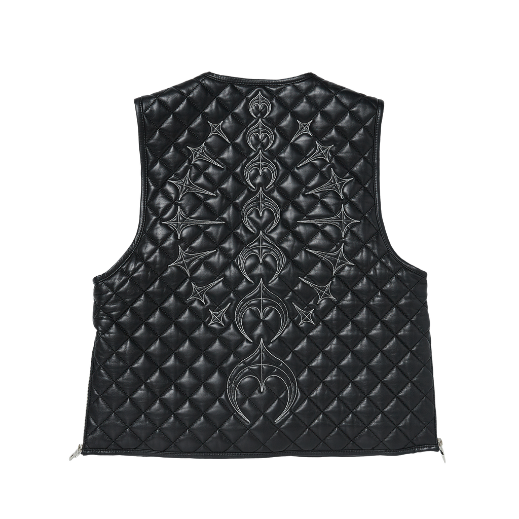 Thug Club - TC Bone Leather Quilted Vest (Black) product image 2 | TRAB K-Fashion Australia