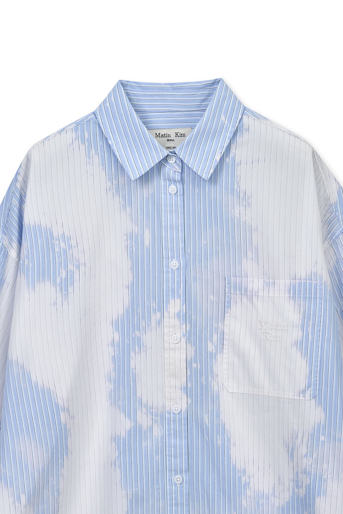 Matin Kim - Embroidery Small Logo Shirt (Light Blue) product image 3 | TRAB K-Fashion Australia