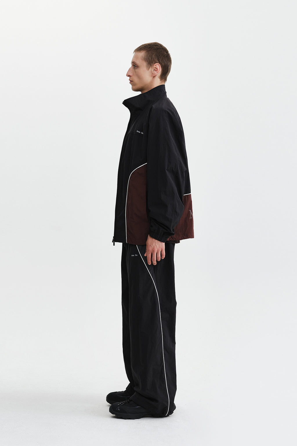 Matin Kim - Contrast Trim Track Zip Up (Black) product image 8 | TRAB K-Fashion Australia