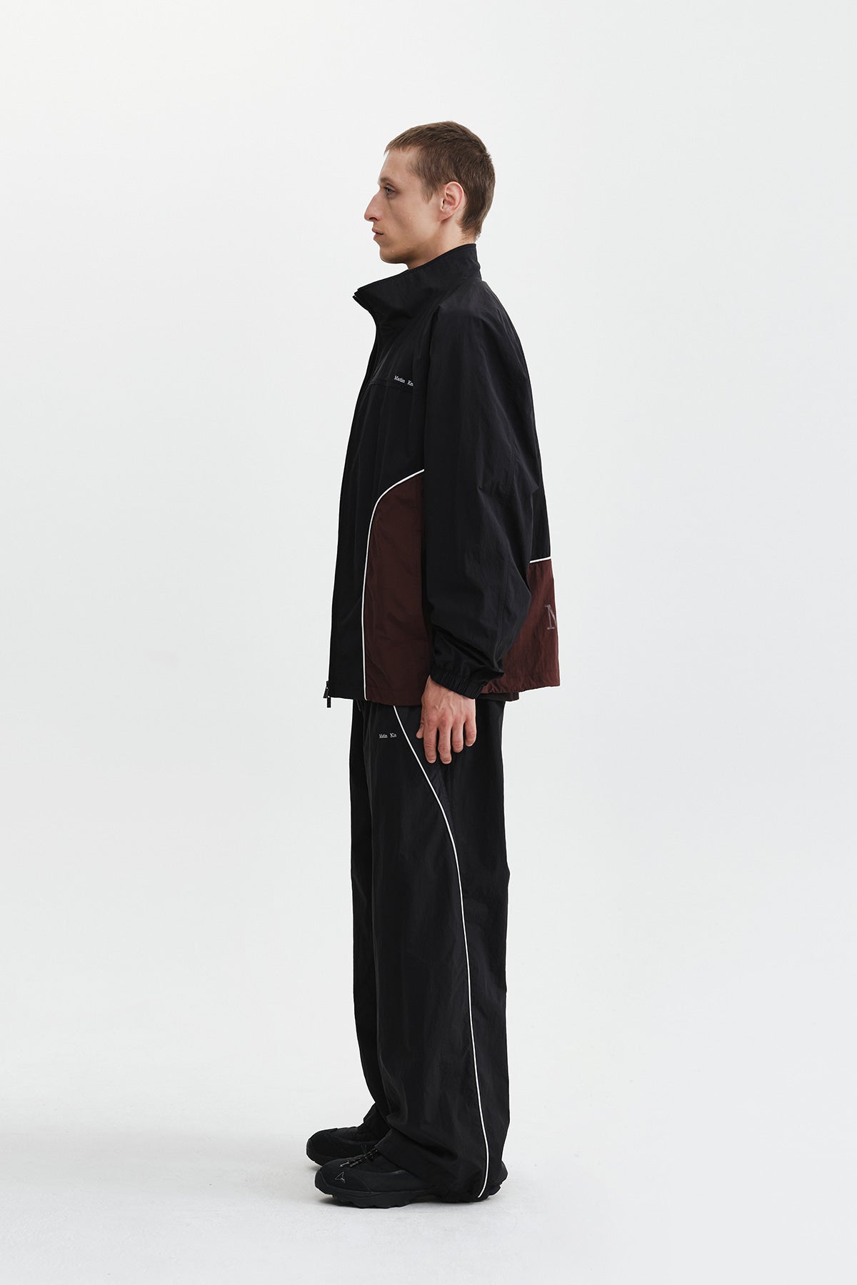 Matin Kim - Contrast Trim Track Zip Up (Black) product image 8 | TRAB K-Fashion Australia