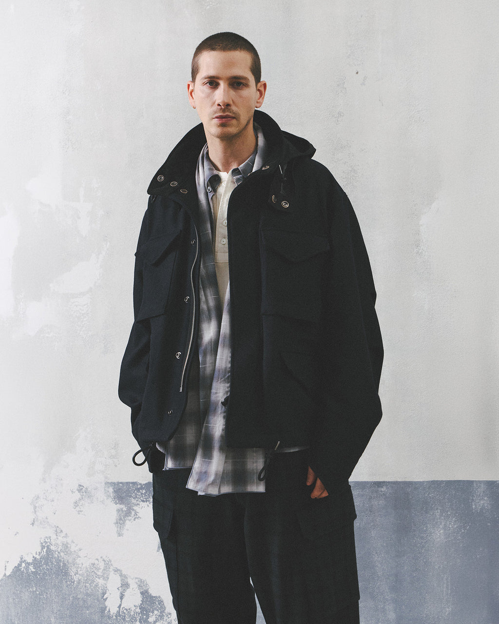 Eastlogue - Mil Field Jacket (D.navy Melton Wool) product image 2 | TRAB K-Fashion Australia