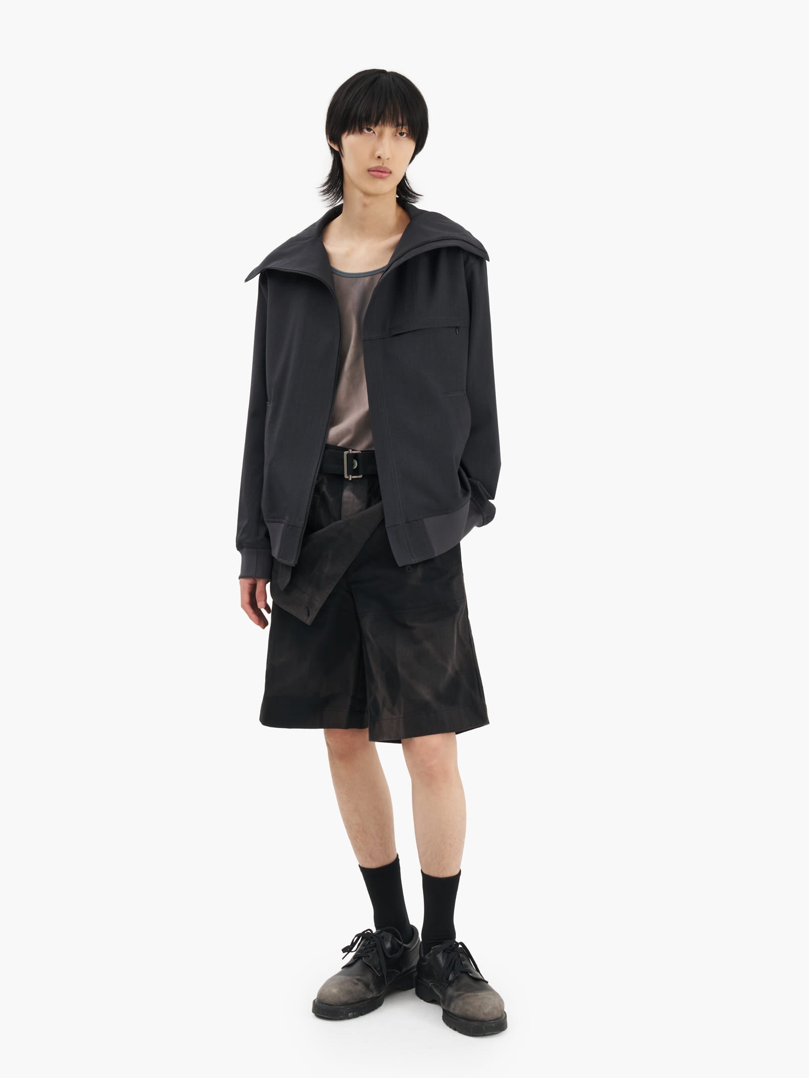 Jiyong Kim - Hooded Zip-Up Jacket (Grey) product image 1 | TRAB K-Fashion Australia