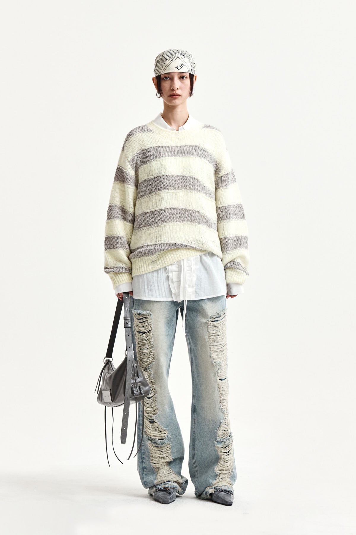 Matin Kim - Heavy Destroyed Denim Pants (Light Blue) product image 9 | TRAB K-Fashion Australia
