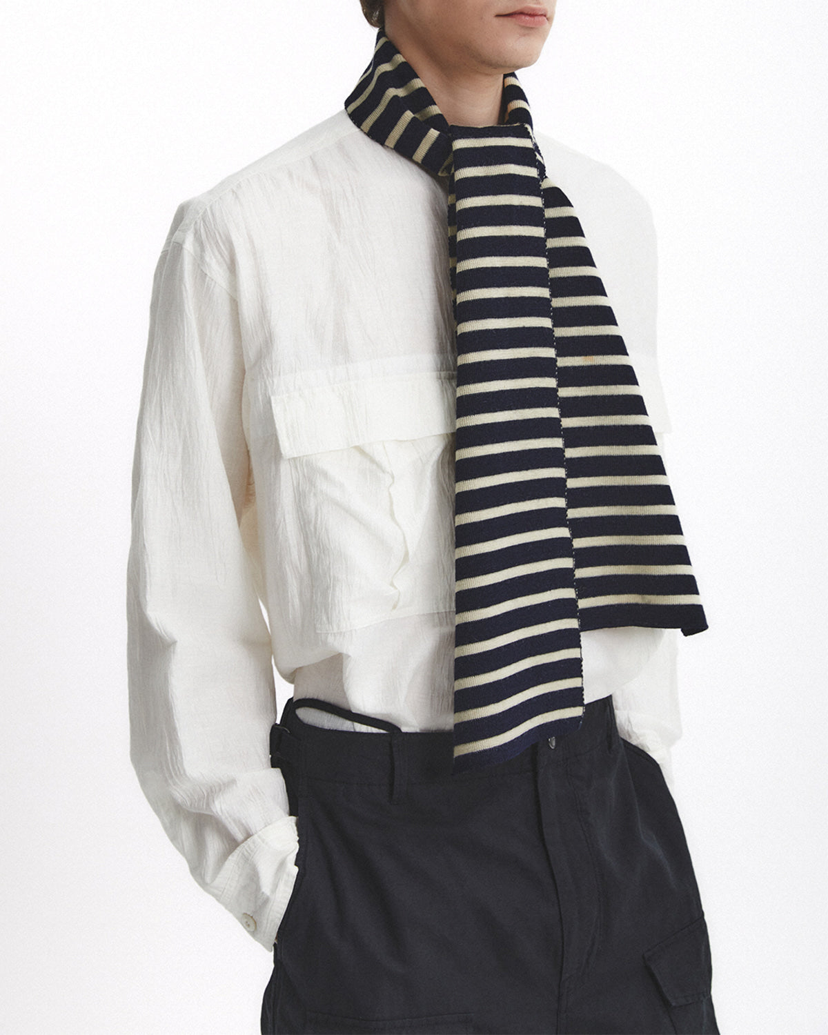 Eastlogue - Band Collar Field Shirts (White) product image 3 | TRAB K-Fashion Australia