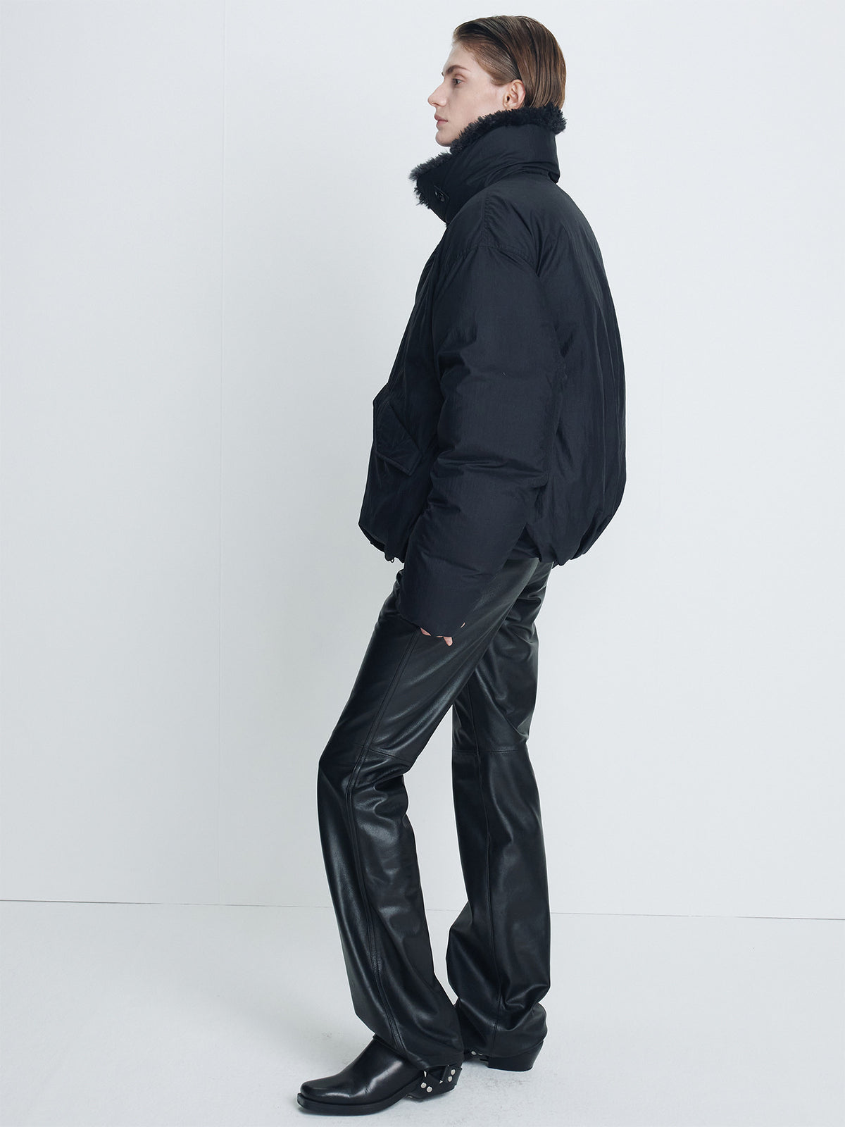 Tonywack - Shearling Collar Puffer Blouson (Black) product image 4 | TRAB K-Fashion Australia