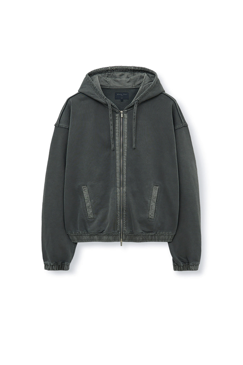 Matin Kim - Back Logo Pigment Dyed Zip Up Hoody (Charcoal) product image 10 | TRAB K-Fashion Australia