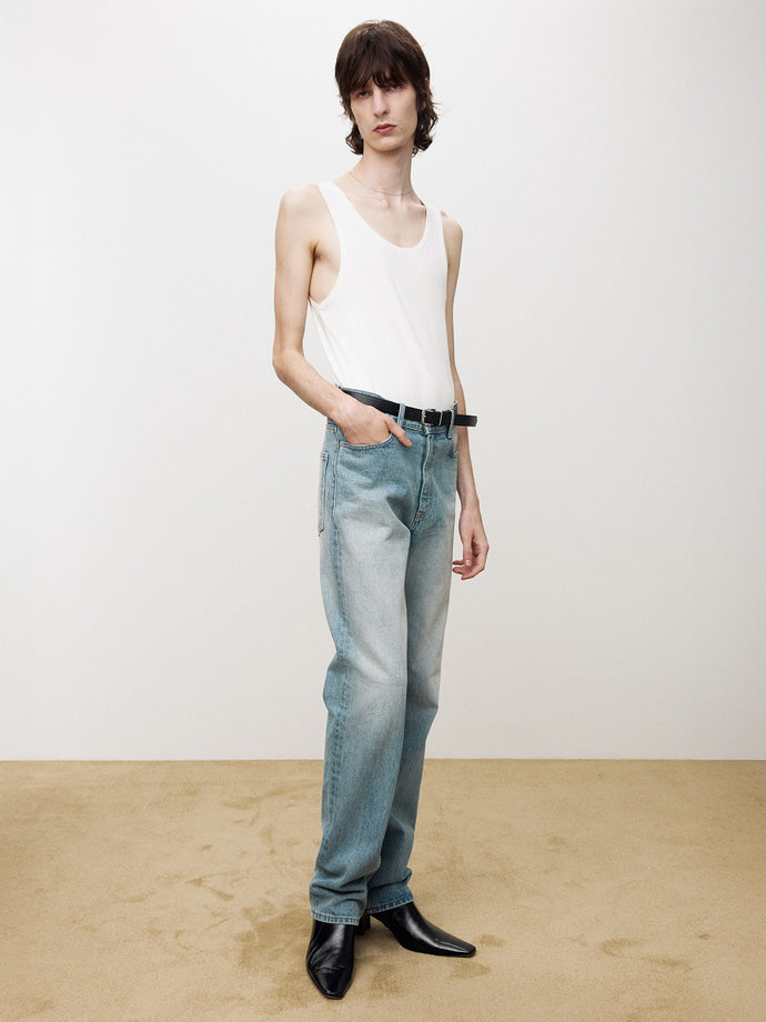 Tonywack - Slim Straight Denim Jeans (Light Blue) product image 1 | TRAB K-Fashion Australia
