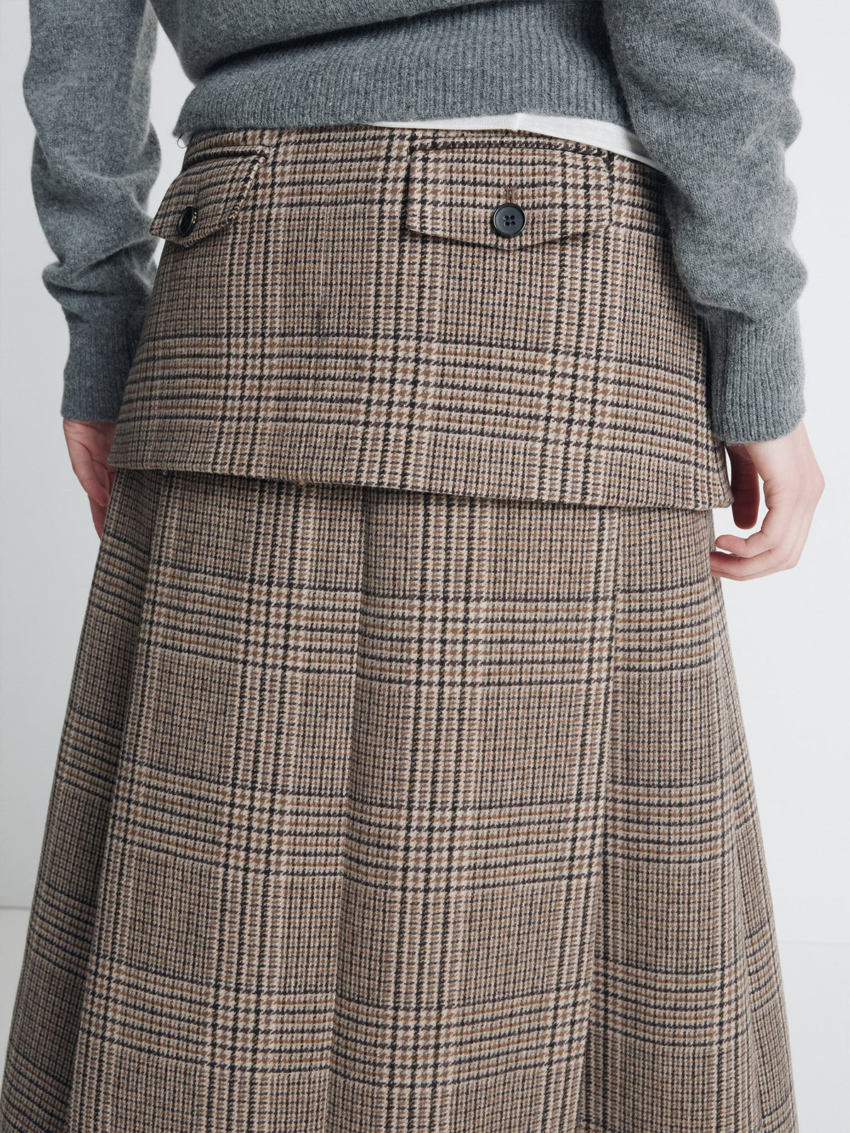 Tonywack - Checked Wool Double-Layered Skirt (Glen Check) product image 5 | TRAB K-Fashion Australia