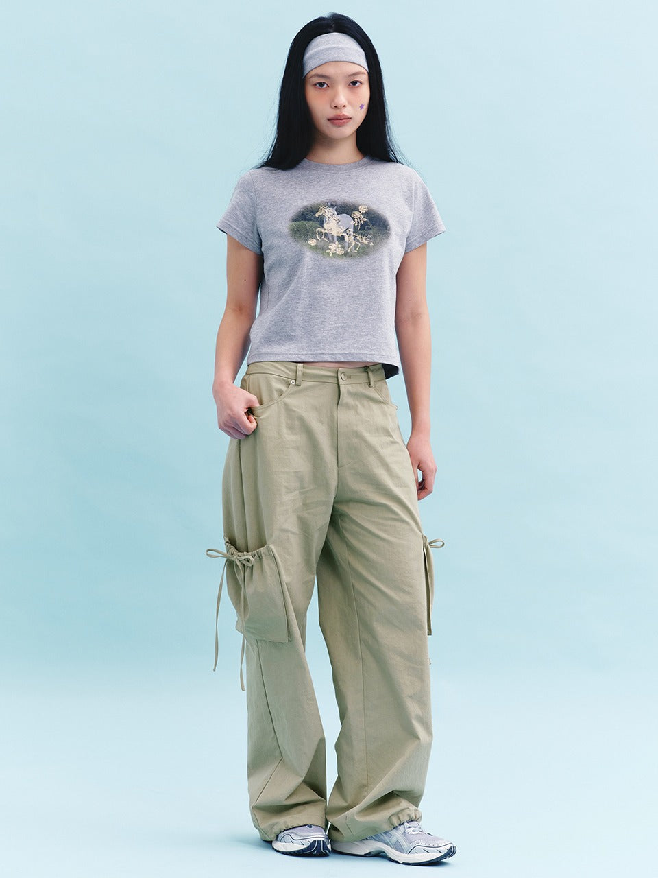 Margarin Fingers - Strap Cargo Pants (Khaki Beige) product image 1 | TRAB K-Fashion Australia