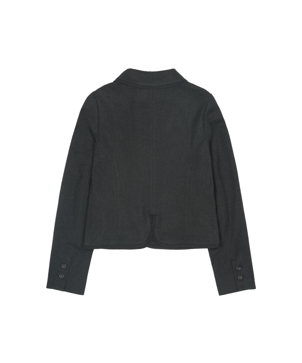 Coyseio - Rounded Raw Hem Jacket (Charcoal) product image 10 | TRAB K-Fashion Australia