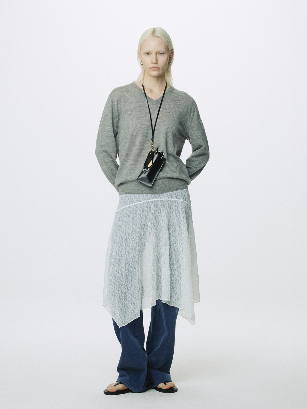 Tonywack - Lace Draped Skirt (Off White) product image 1 | TRAB K-Fashion Australia