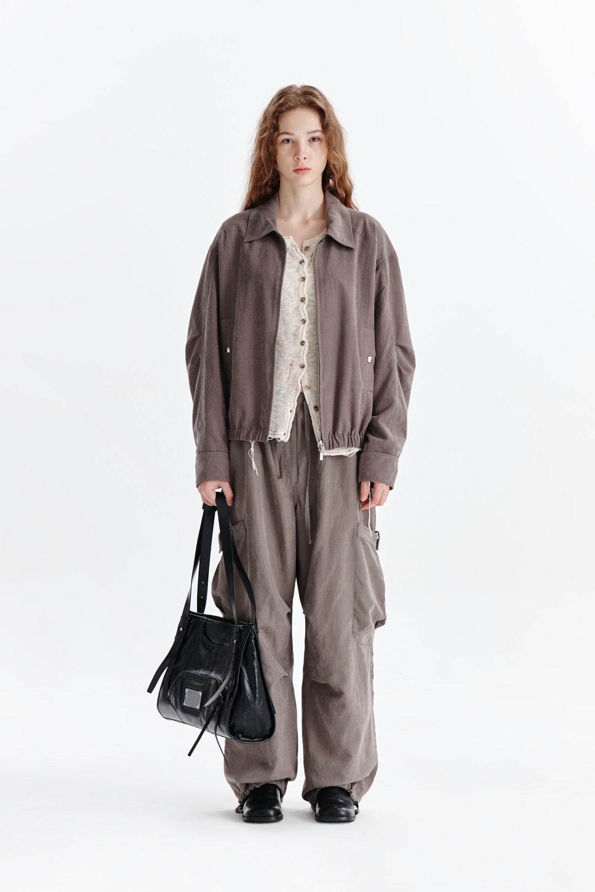 Matin Kim - Soft Washed Cargo Pants (Khaki Brown) product image 5 | TRAB K-Fashion Australia