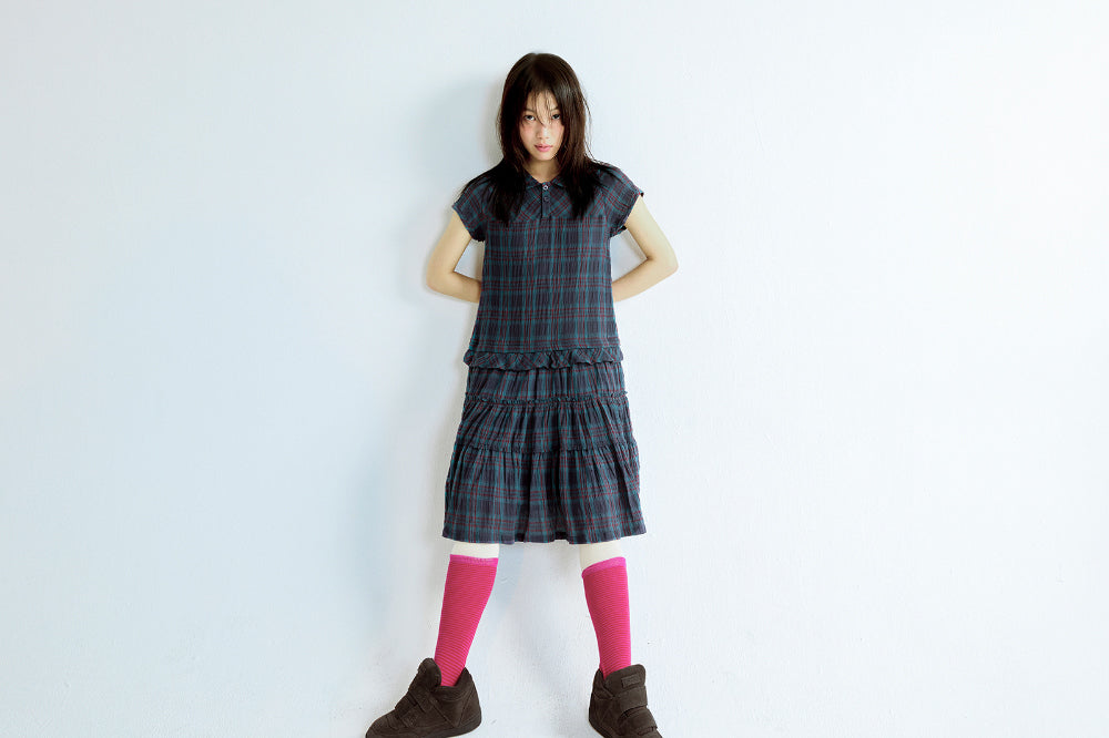 Coyseio - Raw Edge Check One Piece (Purple) product image 5 | TRAB K-Fashion Australia