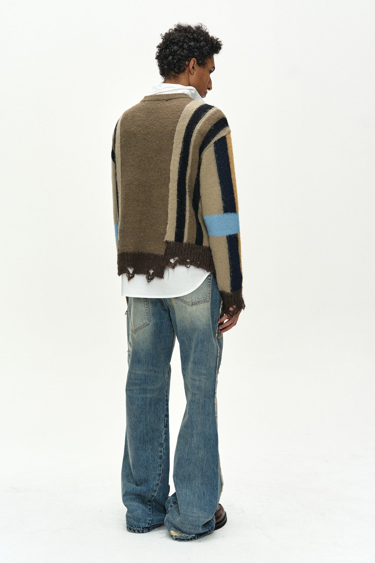 Andersson Bell - Layered Stripe Intarisa Crew Neck Sweater (Camel) product image 3 | TRAB K-Fashion Australia