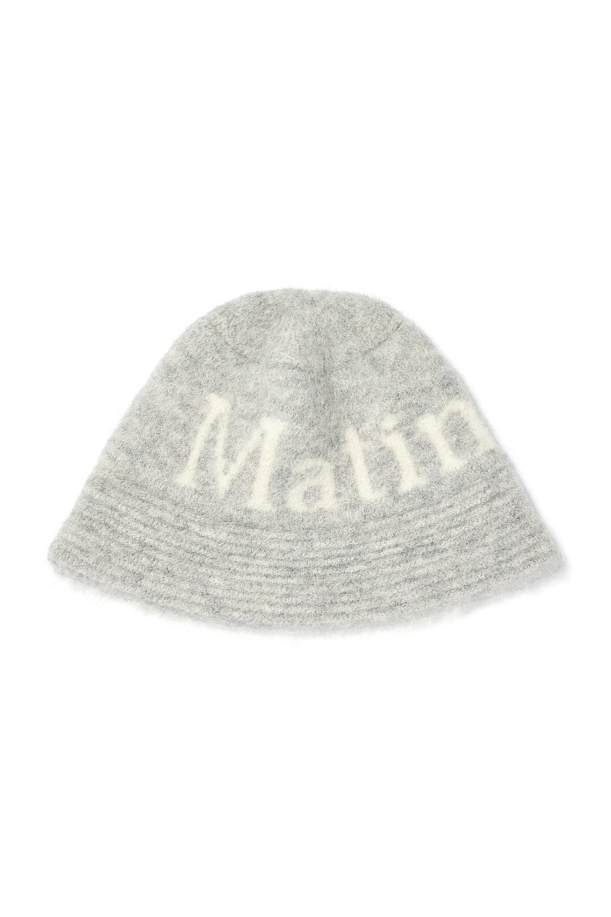 Matin Kim - Logo Jacquard Heavy Knit Bucket Hat (Grey) product image 4 | TRAB K-Fashion Australia