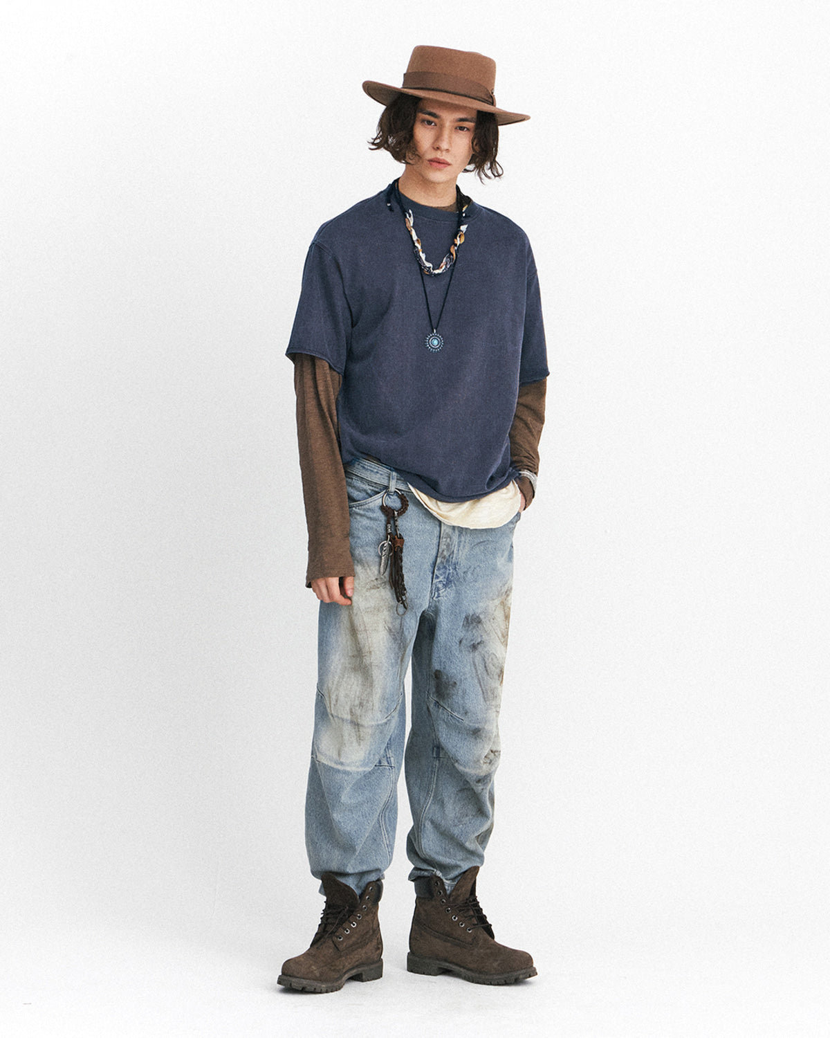 Eastlogue - Cut Out Boxy T-shirts (Navy) product image 3 | TRAB K-Fashion Australia