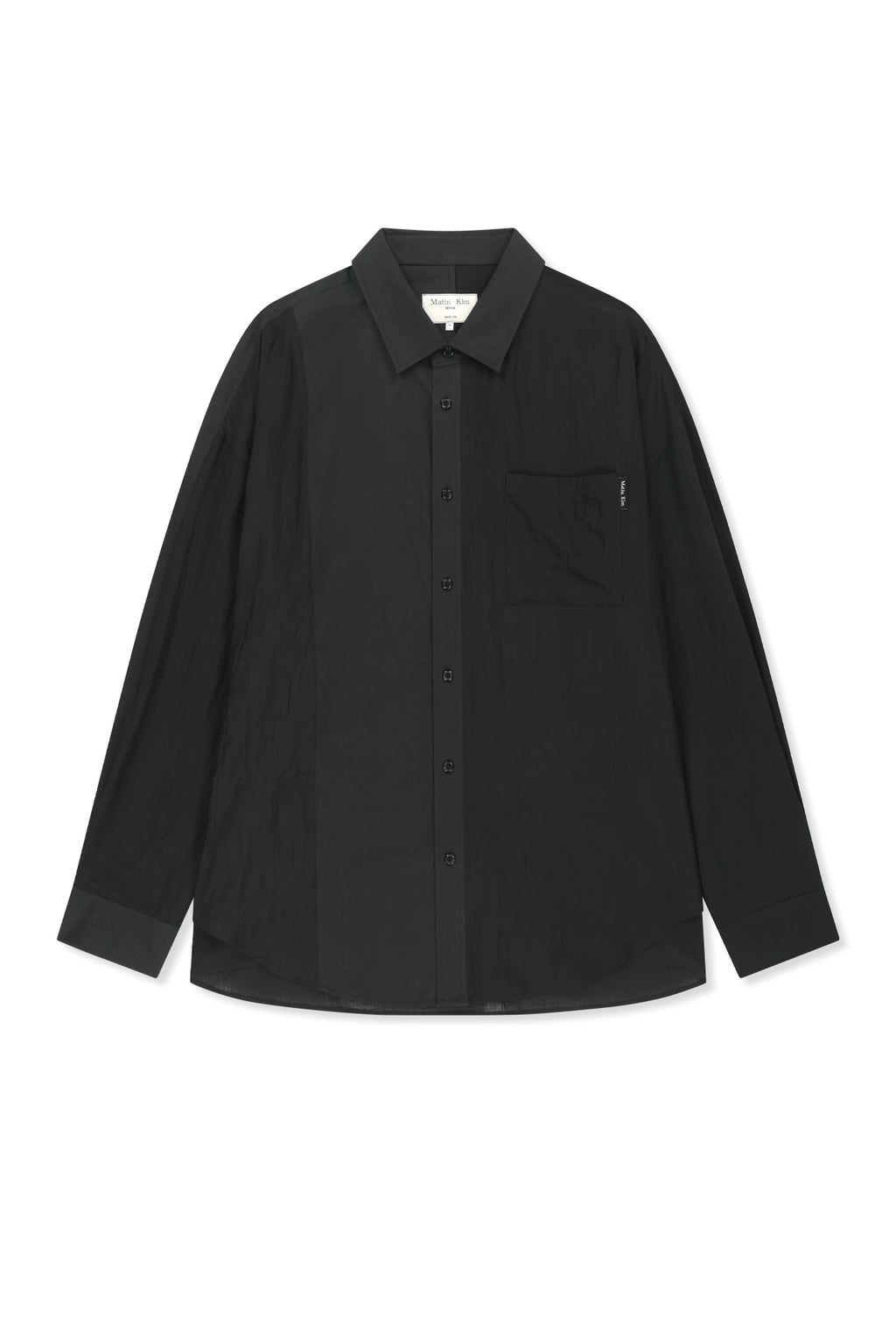 Matin Kim - Mixed Panel Over Fit Shirt (Black) product image 2 | TRAB K-Fashion Australia