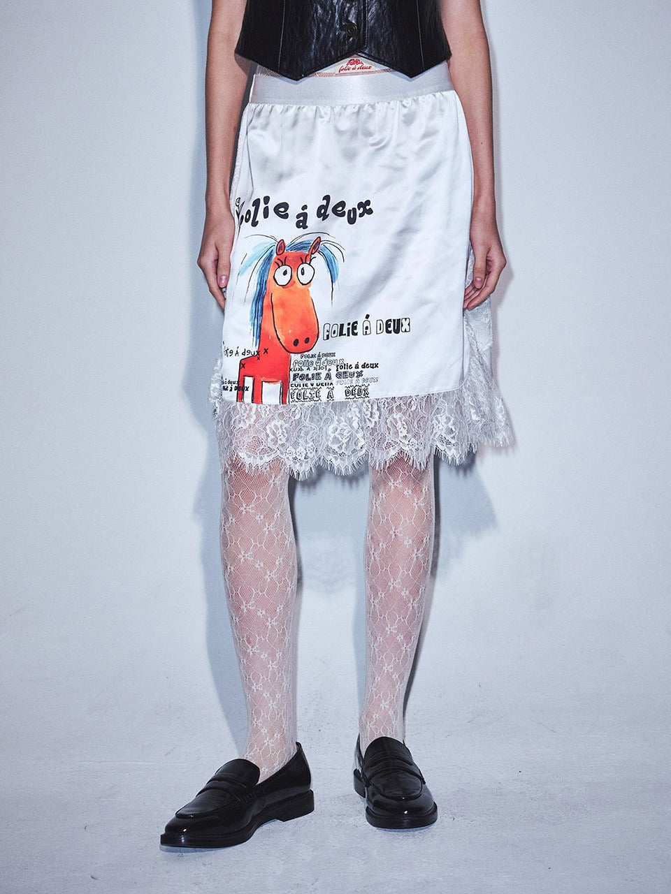 Mardi Mercredi - Midi Skirt Drawing Folie A Deaux (White) product image 1 | TRAB K-Fashion Australia
