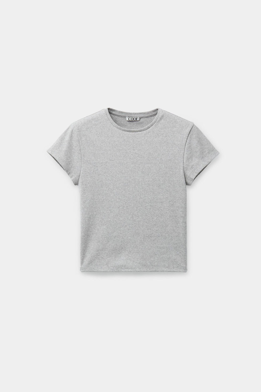 Coor - Ribbed Crop T-Shirt (Melange Gray) product image 1 | TRAB K-Fashion Australia