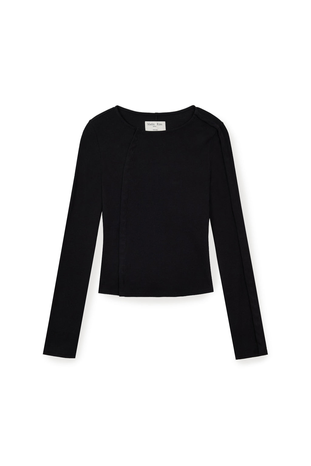 Matin Kim - Snap Detail Slim Top (Black) product image 2 | TRAB K-Fashion Australia