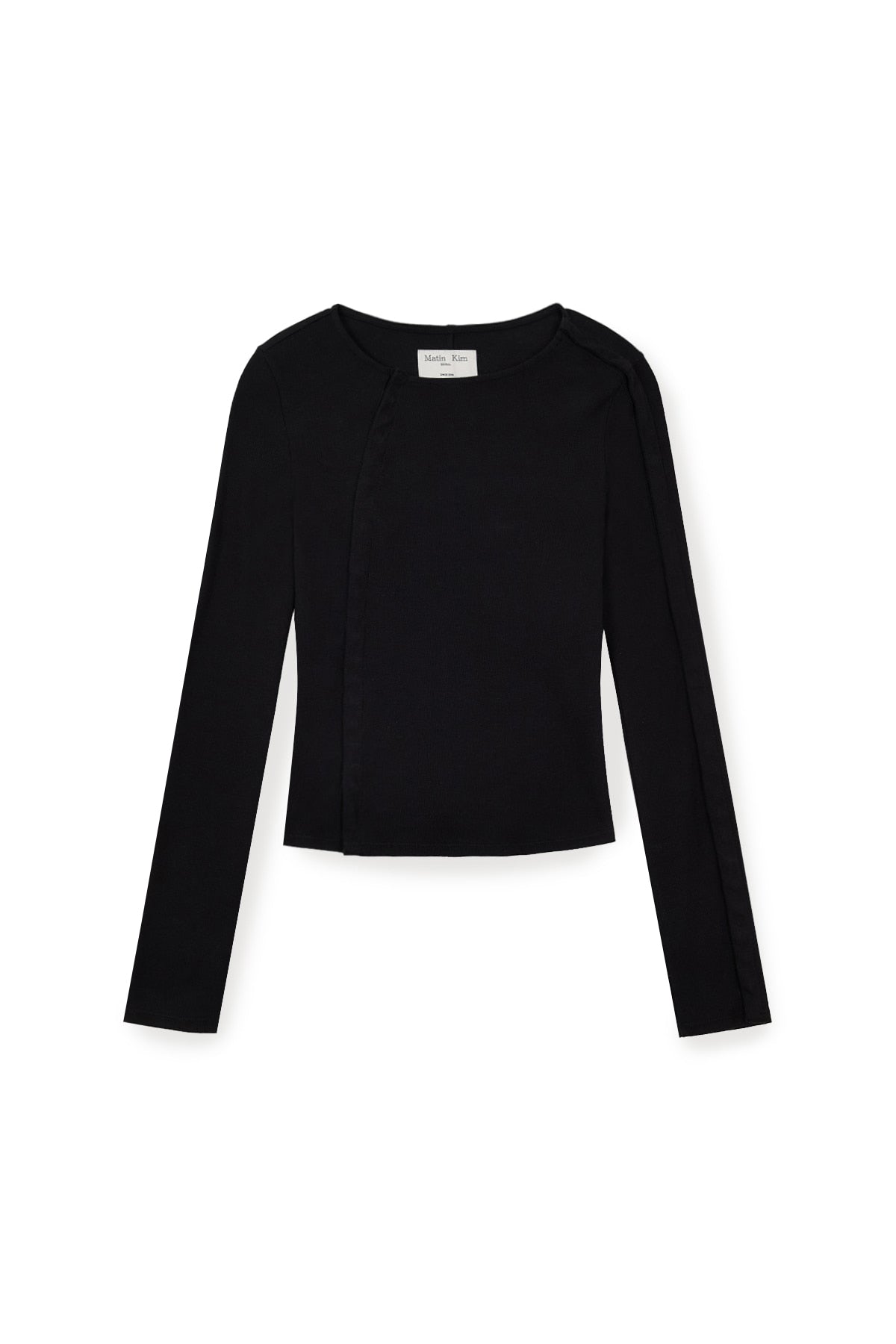 Matin Kim - Snap Detail Slim Top (Black) product image 2 | TRAB K-Fashion Australia