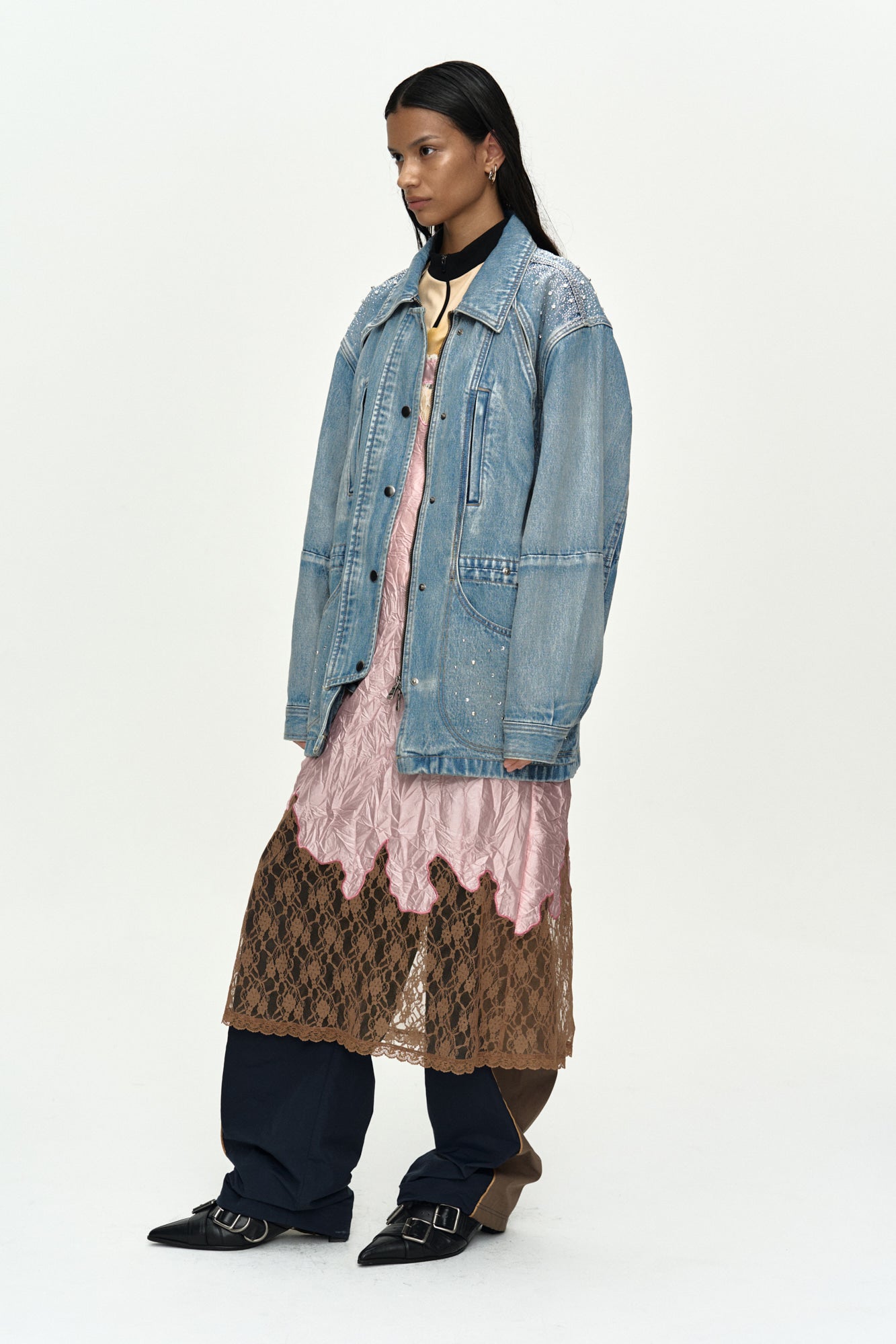 Andersson Bell - Jeweled Denim Work Jacket (Blue) product image 3 | TRAB K-Fashion Australia