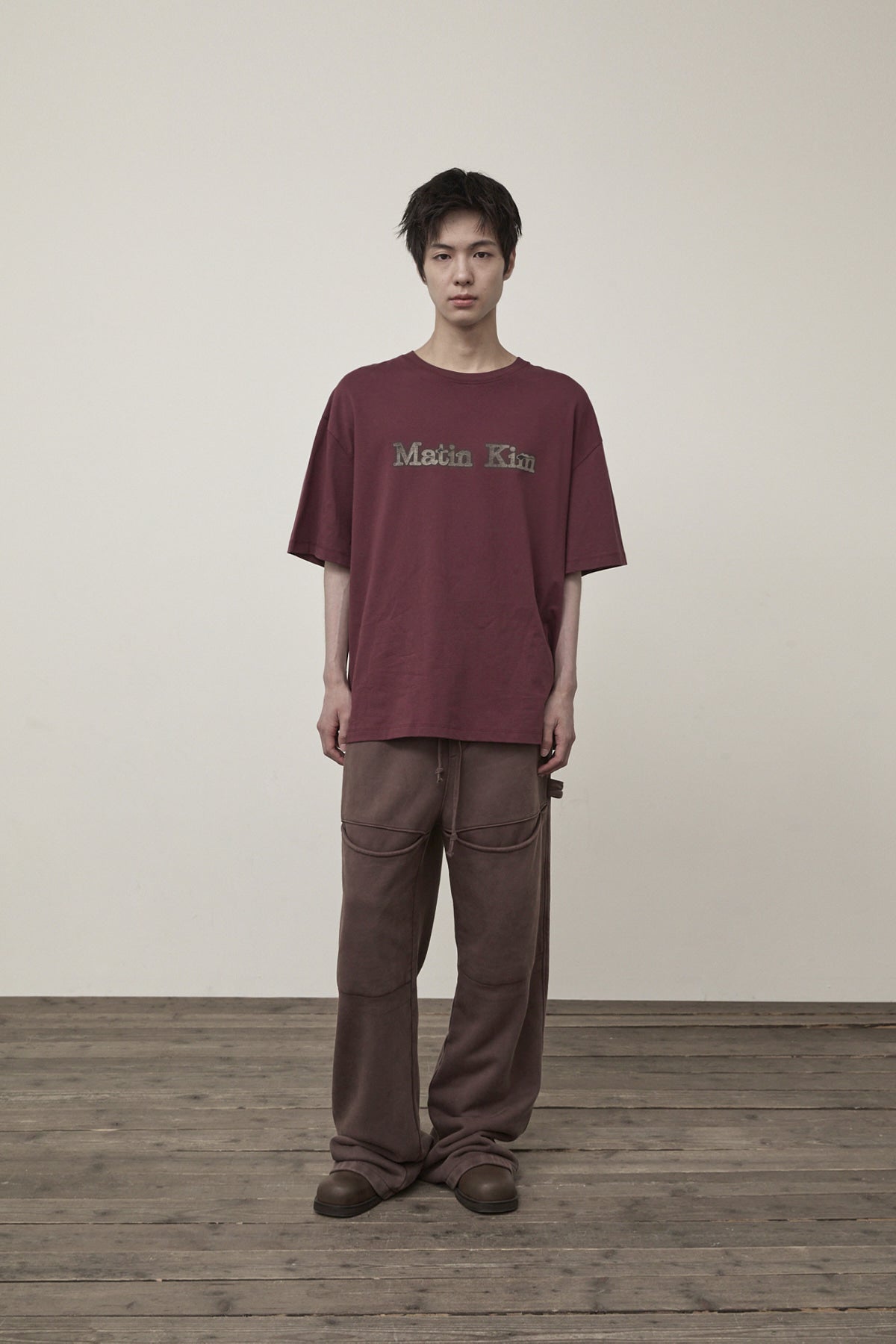 Matin Kim - Vintage Logo Graphic Top (Burgundy) product image 10 | TRAB K-Fashion Australia