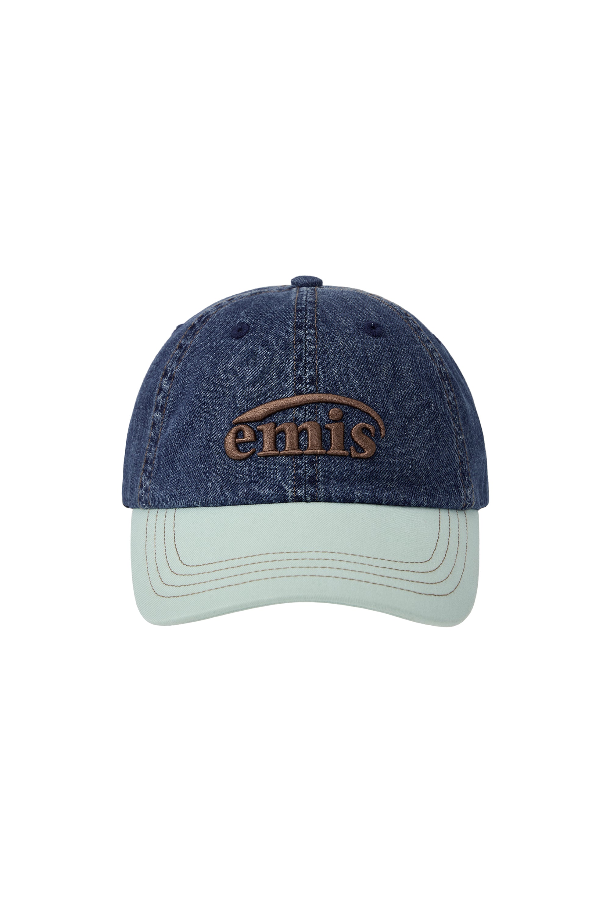 Emis - Washed Denim Ball Cap (Blue/Mint) product image 1 | TRAB K-Fashion Australia