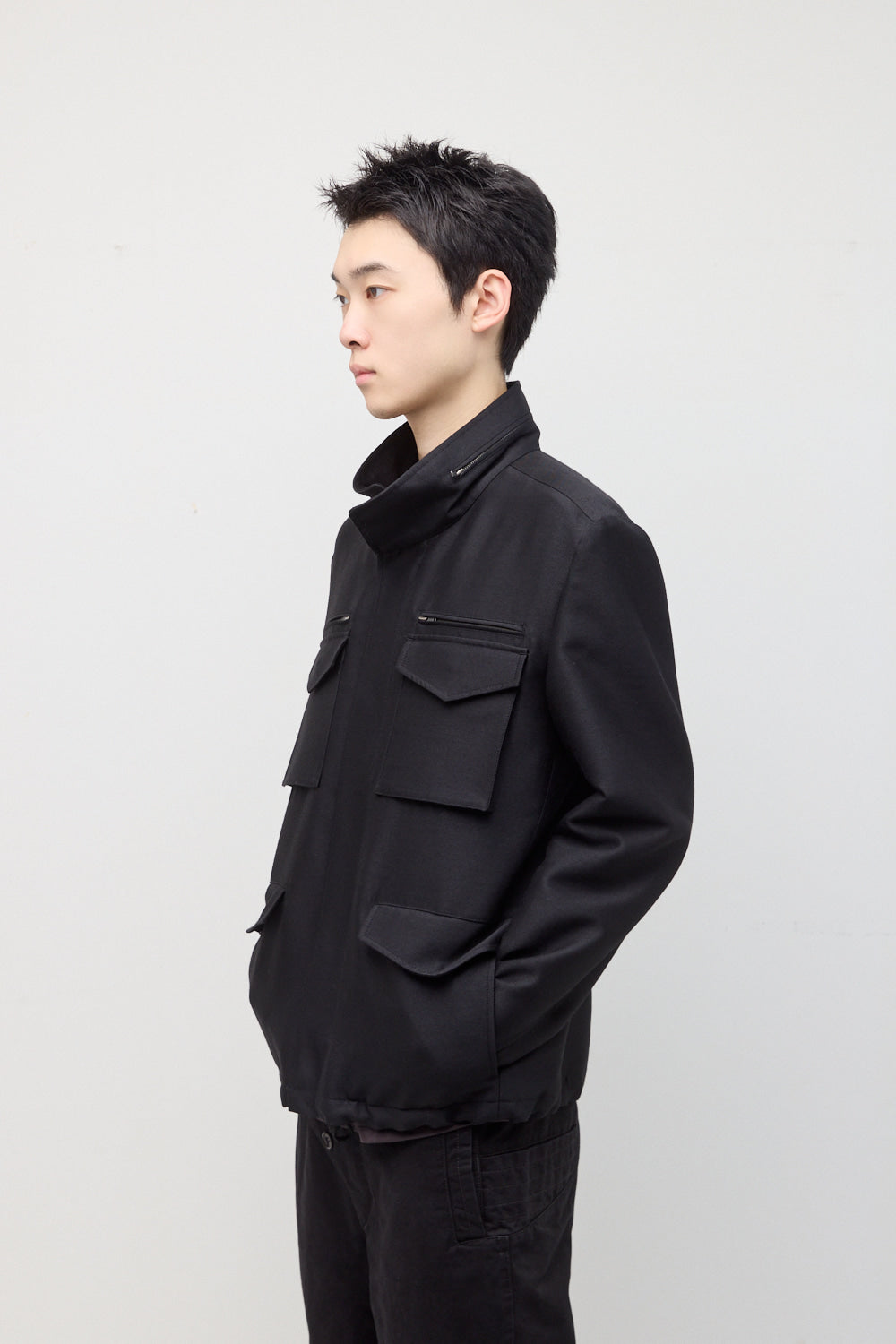 Hatchingroom - Silent M65 Jacket (Wool/Silk Black) product image 7 | TRAB K-Fashion Australia