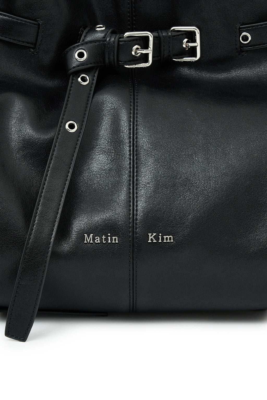 Matin Kim - Belted Volunn Mid Bucket Bag (Black) product image 4 | TRAB K-Fashion Australia