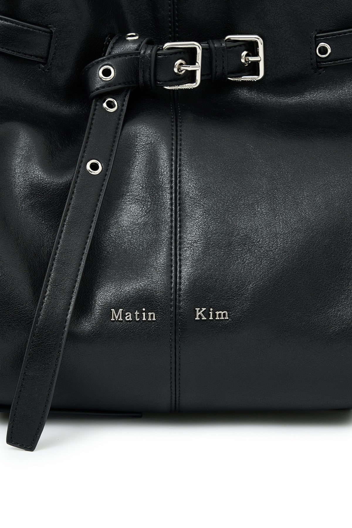 Matin Kim - Belted Volunn Mid Bucket Bag (Black) product image 4 | TRAB K-Fashion Australia