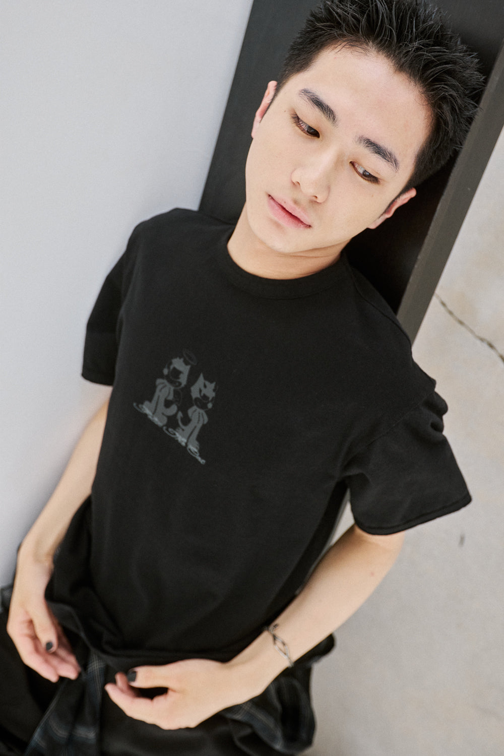 Hatchingroom - Devil & Angel Felix Ringer Tee (Black) product image 10 | TRAB K-Fashion Australia