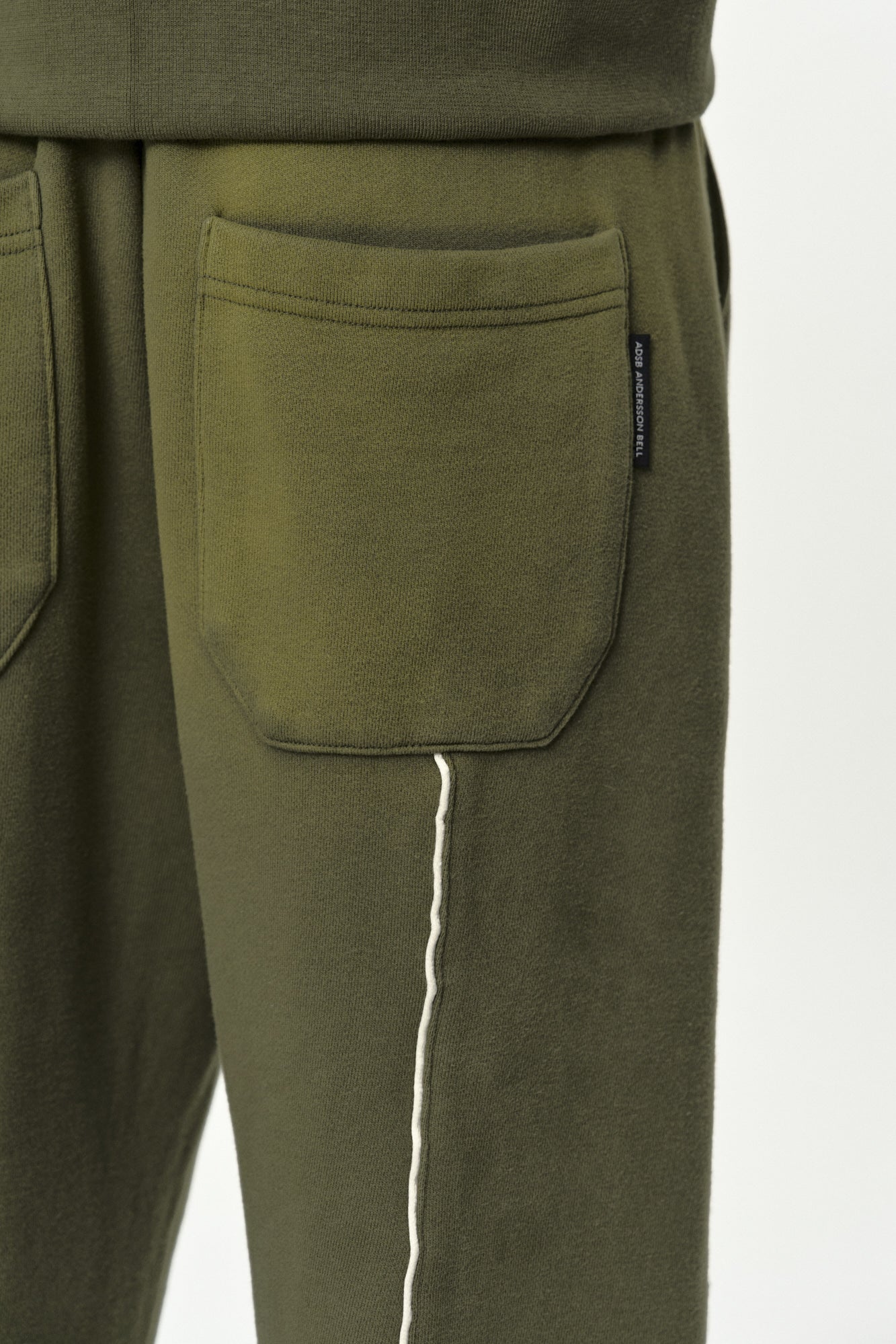 Andersson Bell - Unisex Piping Line Dyed Sweat Pants (Khaki) product image 8 | TRAB K-Fashion Australia
