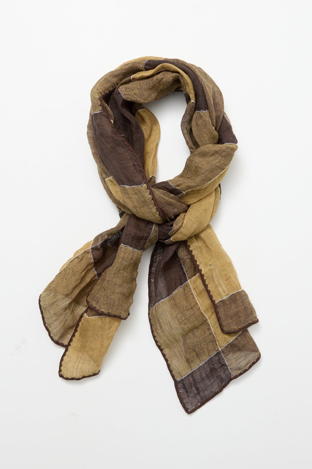 Hatchingroom - Check Scarf Linen (Brown/Yellow) product image 2 | TRAB K-Fashion Australia