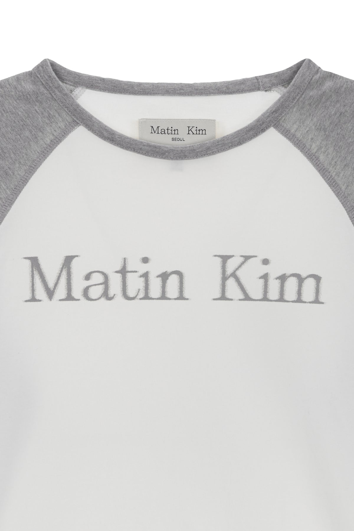 Matin Kim - Matin Lettering Raglan Long Sleeve (Grey) product image 3 | TRAB K-Fashion Australia