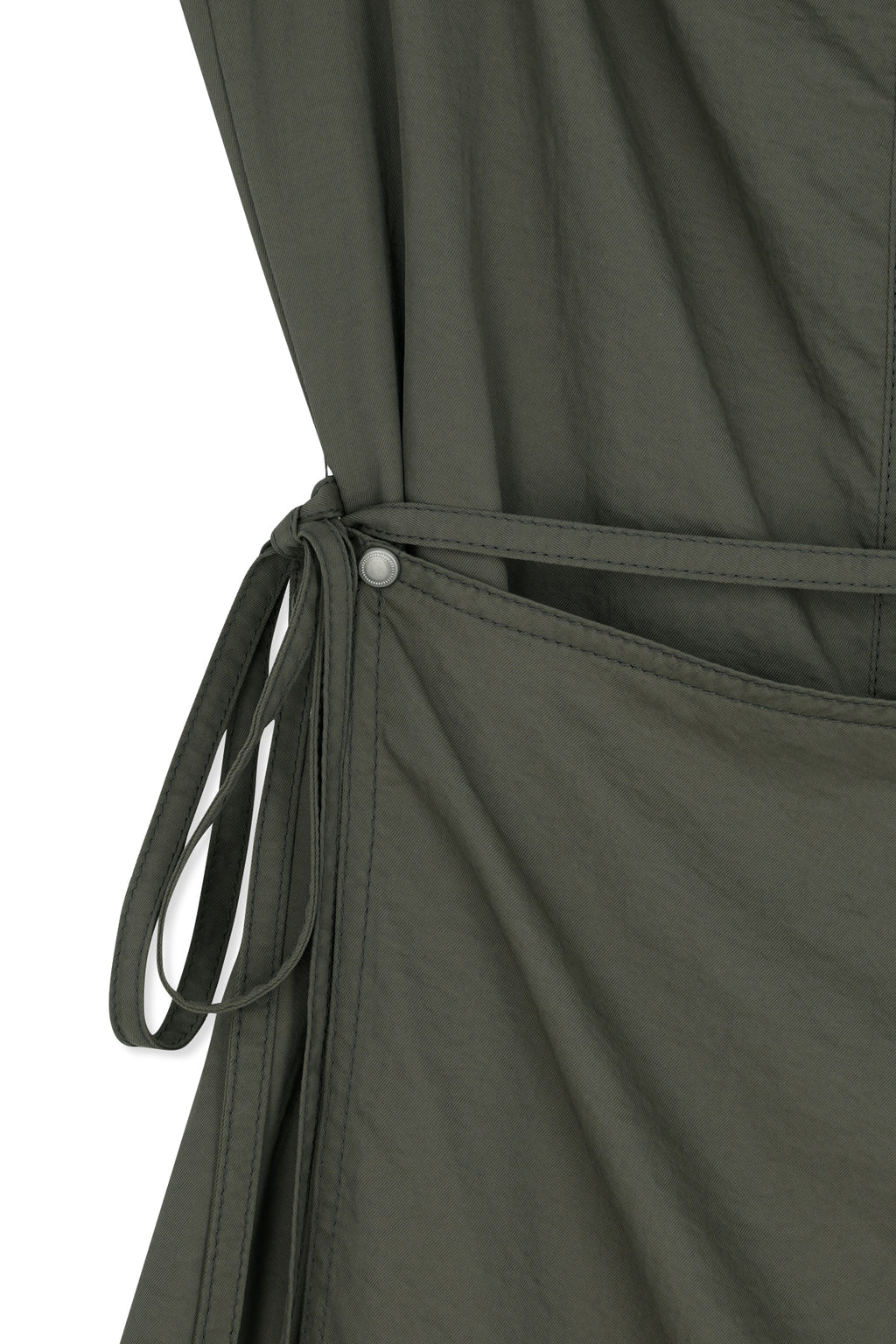 Matin Kim - Sleeveless Wrap Dress (Khaki) product image 3 | TRAB K-Fashion Australia
