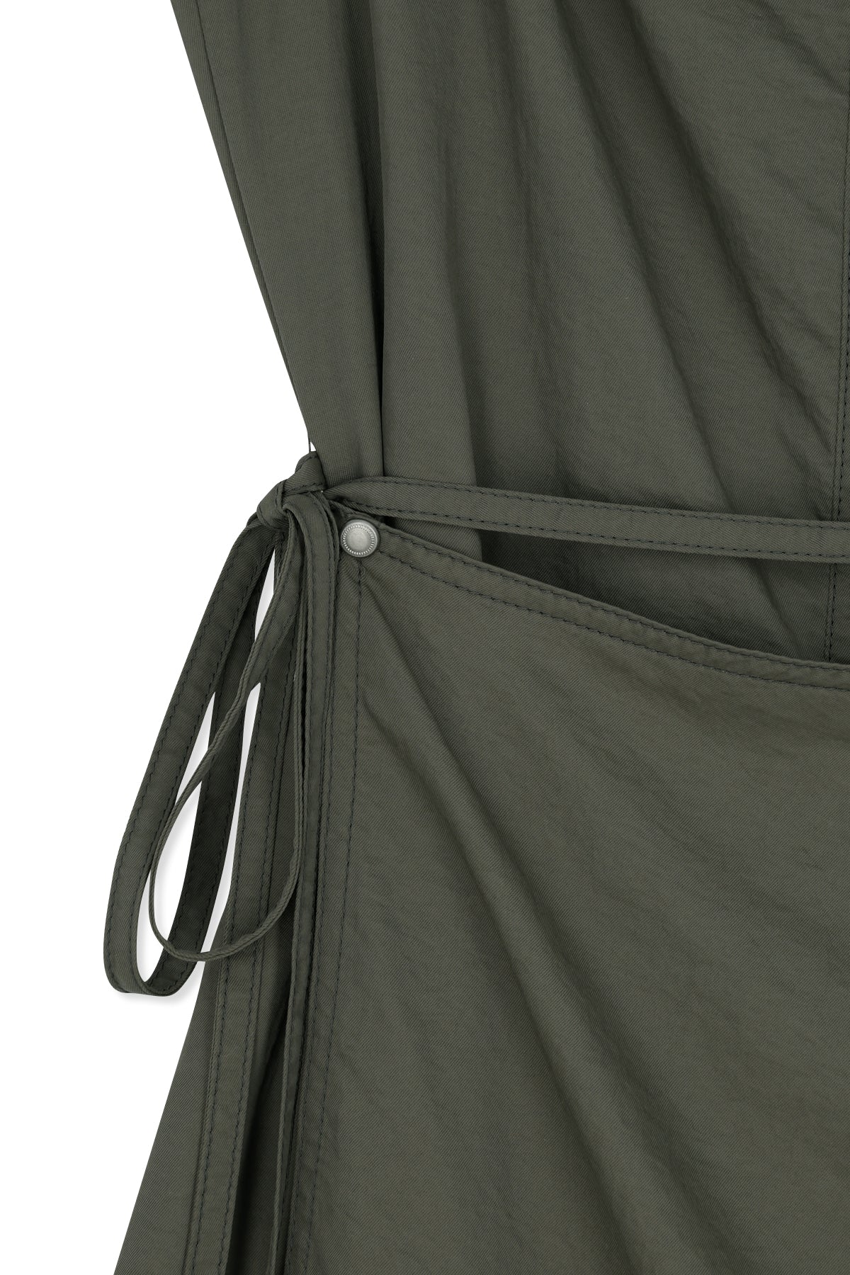 Matin Kim - Sleeveless Wrap Dress (Khaki) product image 3 | TRAB K-Fashion Australia