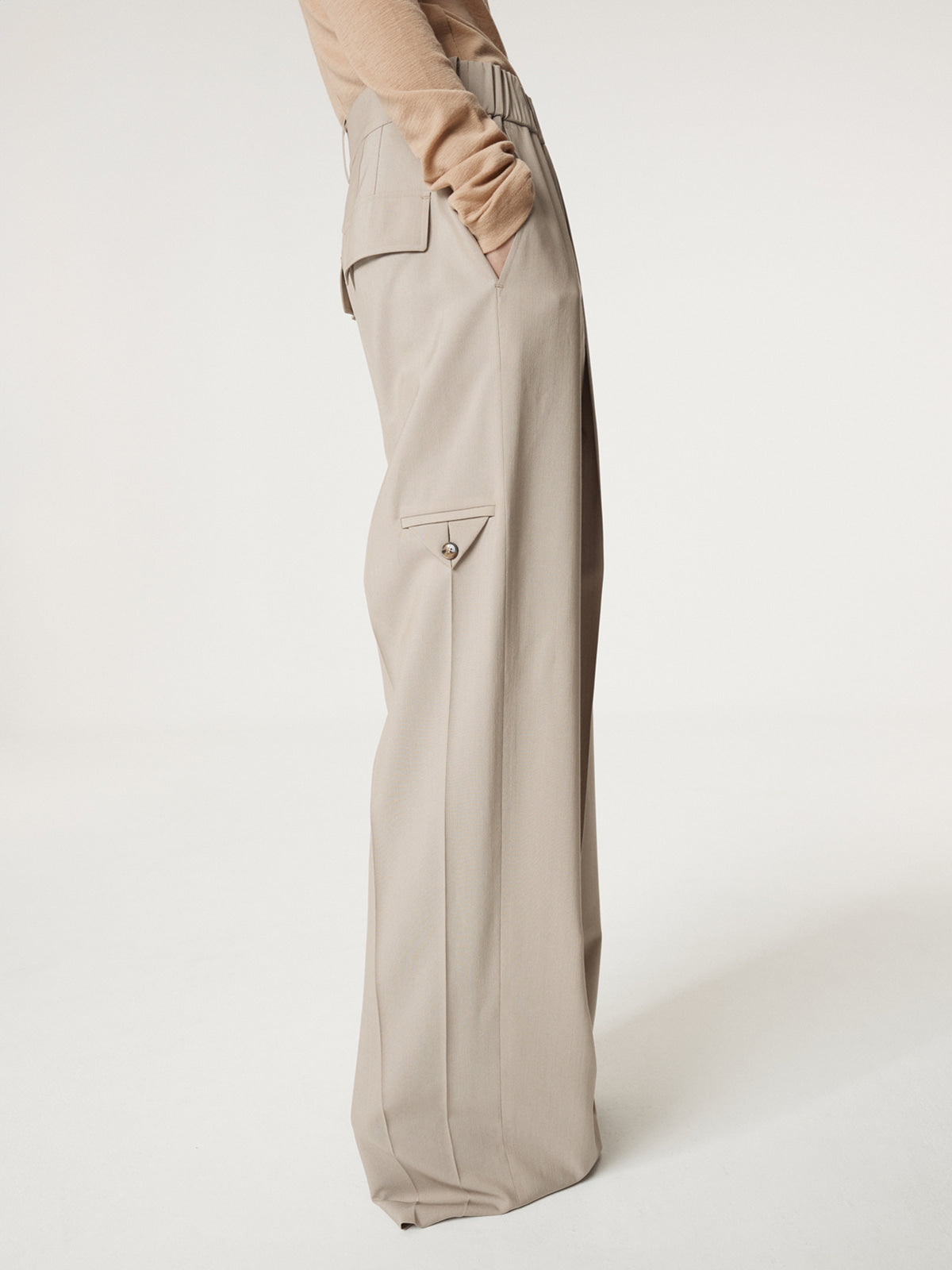 Recto - Banding Waist Wide Pants (Sepia Beige) product image 5 | TRAB K-Fashion Australia